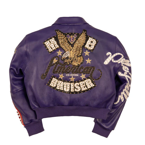 American Bruiser Womens Crop Jacket Purple