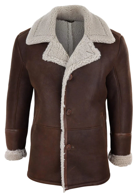 Men's Brown Shearling Sheepskin Jacket
