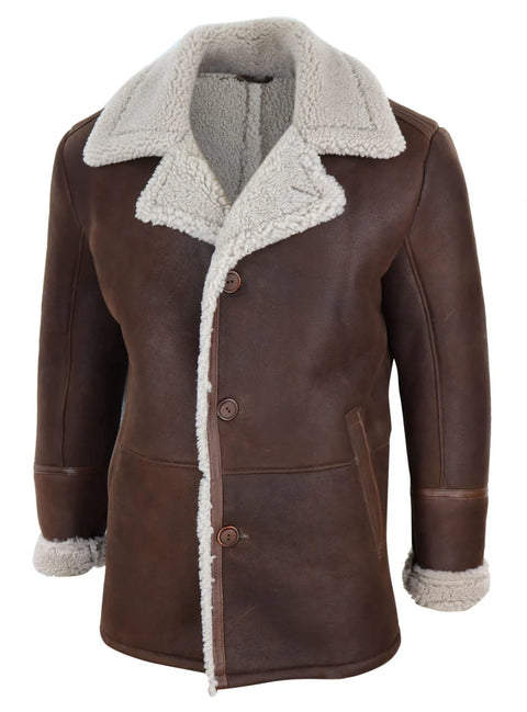 Men's Brown Shearling Sheepskin Jacket