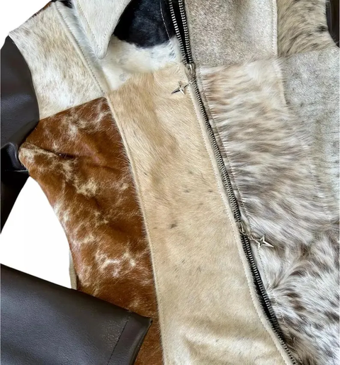 Cowhide Hair-On Jacket & Skirt Combo: Women's Western Leather Set