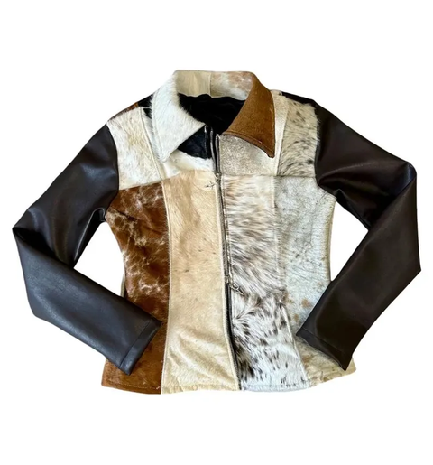 Cowhide Hair-On Jacket & Skirt Combo: Women's Western Leather Set