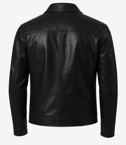 Mark Men's Black Harrington Lambskin Leather Jacket
