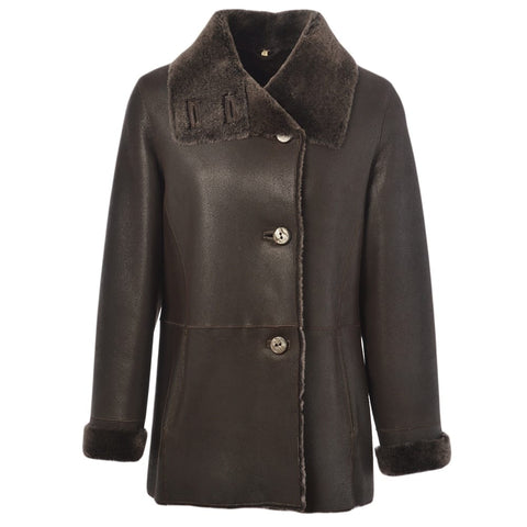 Sheepskin Coat Dark-Brown