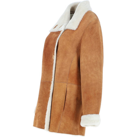 Women Sheepskin Coat Tan Shaded