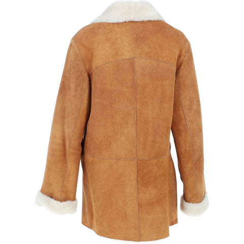 Women Sheepskin Coat Tan Shaded