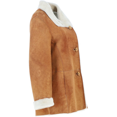 Women Sheepskin Coat Tan Shaded