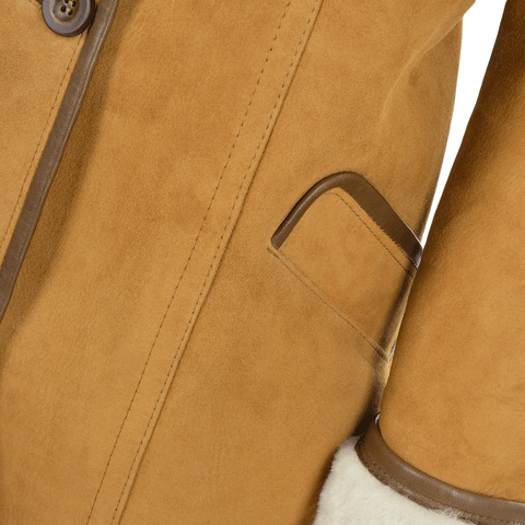 Women Sheepskin Coat Tan
