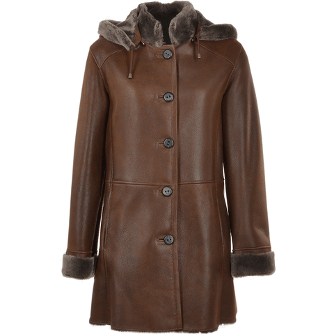 Sheepskin Duffle Coat Tobacco