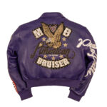 American Bruiser Womens Crop Jacket Purple - Image 2