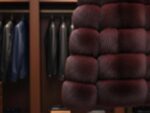 Burgundy Fox Fur Jacket  Oversized Collar Luxury Winter Coat - Image 6