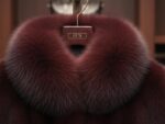 Burgundy Fox Fur Jacket  Oversized Collar Luxury Winter Coat - Image 7