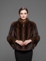 Real Mink Fur Jacket in Dark Brown - Luxurious Elegant Winter Coat - Image 5