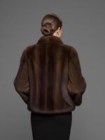 Real Mink Fur Jacket in Dark Brown - Luxurious Elegant Winter Coat - Image 4