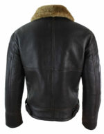 Mens Real Leather Sherling Sheepskin Original B3 Flying Pilot Jacket Warm Winter-B3 Brown Ginger - Image 3