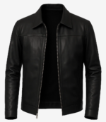 Mark Men's Black Harrington Lambskin Leather Jacket