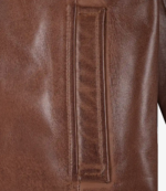 Men's Harrington Brown Real Leather Jacket - Image 5