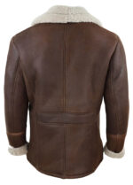 Men's Brown Shearling Sheepskin Jacket - Image 4
