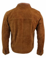Infinity G500 Suede - Mens Real Leather Classic Zip Jacket Camel Turn Down Collar Vintage Retro - Image 4