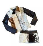 Cowhide Hair-On Jacket & Skirt Combo: Women's Western Leather Set