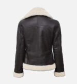 Handmade Real Shearling Brown Aviator Jacket Vintage B3 Bomber - Image 2