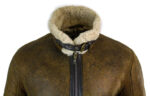 Infinity EK02 Mens Vintage Antique Sherling Sheepskin Cream Fur Air Force Pilot RAF Jacket - Image 4
