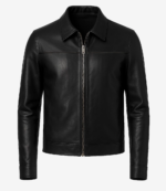 Mark Men's Black Harrington Lambskin Leather Jacket - Image 2