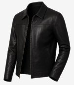 Mark Men's Black Harrington Lambskin Leather Jacket - Image 4