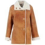 Women Sheepskin Coat Tan Shaded