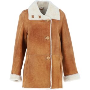 Women Sheepskin Coat Tan Shaded