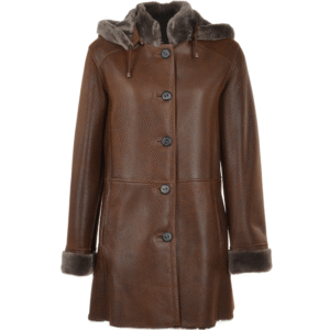 Sheepskin Duffle Coat Tobacco